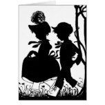 Black & White Silhoutte Children Greeting Card