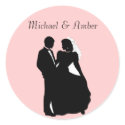 Black & White Silhoutte Wedding Couple Stickers by mrssocolov2 Black & White Silhoutte Wedding Couple Stickers