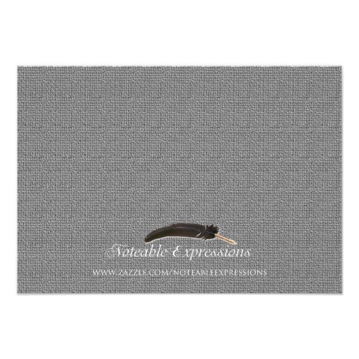 Black White Silver Art Deco Wedding Reception Personalized Announcement