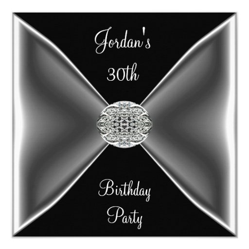 black amp white silver 30th birthday party card zazzle black and silver party invitations
