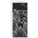 black white silver nativity invitation tall