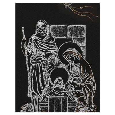 black white silver nativity customized letterhead by BlayzeInk