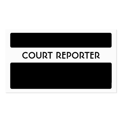 Black white simple court reporter business cards Zazzle