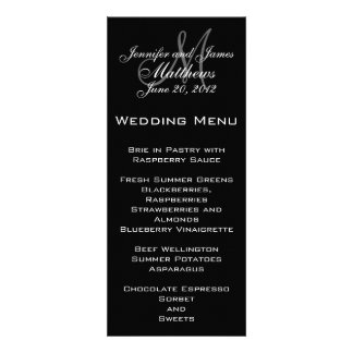 Black White Simple Monogram Wedding Menu Personalized Invitations