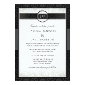 Black & White Simplicity Art Deco Wedding Invite