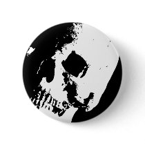 Black & White Skull Button