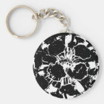 black white skull flowers key chains