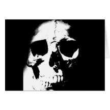 Black & White Skull Greeting Card