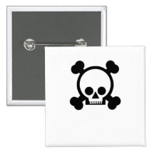 Black/White Skull Pin