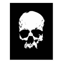 Black & White Skull Postcards