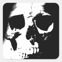 Black & White Skull Sticker