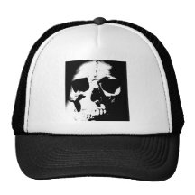 Black & White Skull Trucker Hats