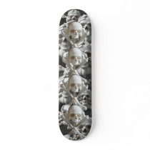Black White Skulls Knot Bones Skeleton Skateboard