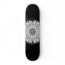 Black & White Snowflake Skateboard by robcork Black & White Snowflake Skateboard
