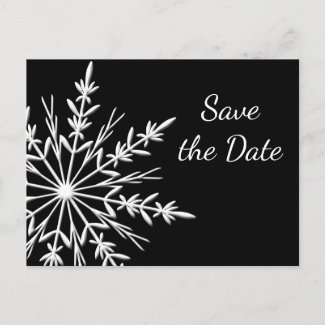 Black & White Snowflake Wedding Save the Date