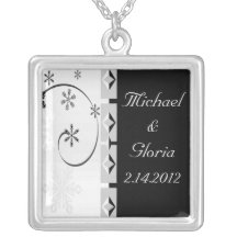 Black & White Snowflake Wonderland Set Pendant