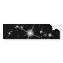 BLACK WHITE SPARKLING STARS UNIVERSE GALAXY SPACE BUMPER STICKER