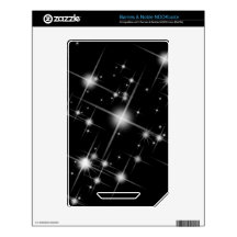 BLACK WHITE SPARKLING STARS UNIVERSE GALAXY SPACE NOOK COLOR DECAL