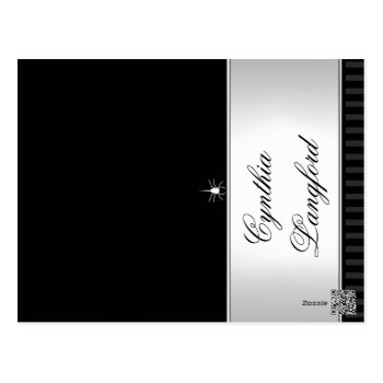 Black White Spider Add Name Folding Place Card Postcard by juliea2010 at Zazzle