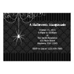 Black & White Spider Damask Halloween Invitations