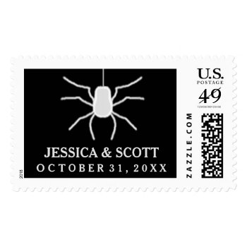 Black & White Spider Halloween Wedding Matching Stamps by juliea2010 at Zazzle