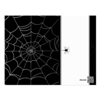 Black White Spider Web Blank Folding Place Card Postcard by juliea2010 at Zazzle