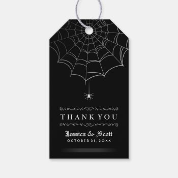 Black & White Spider & Web Halloween Wedding Pack Of Gift Tags by juliea2010 at Zazzle