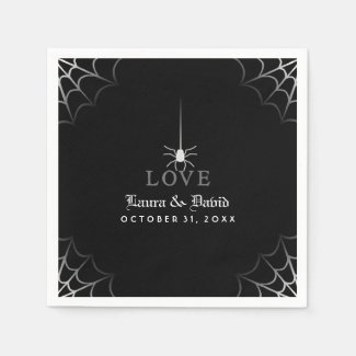 Black & White Spider Web LOVE Halloween Wedding