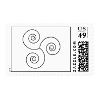 Black/White Spiral of Life Postage Stamps