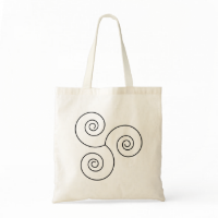 Black/White Spiral of Life Tote Bags