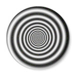 Black & White Spiral Optical Illusion Refrigerator Magnets