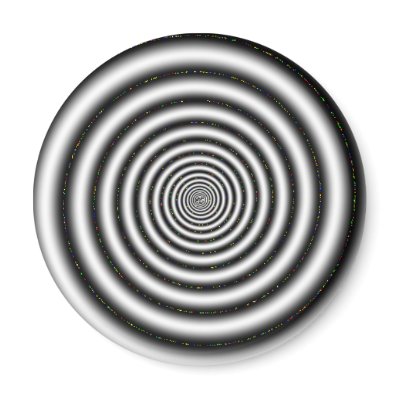 Black & White Spiral Optical Illusion Refrigerator Magnets by JuJuGarden