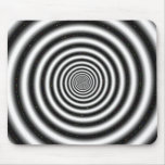 Black & White Spiral Optical Illusion Mouse Pad