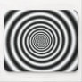 Black & White Spiral Optical Illusion Mouse Pad