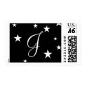 Black White Stars Monogram "J" - Customized postage