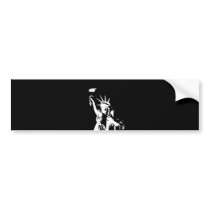 Black & White Statue of Liberty Silhouette Bumper Sticker