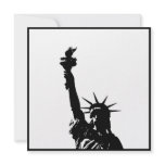 Black & White Statue of Liberty Silhouette Invites