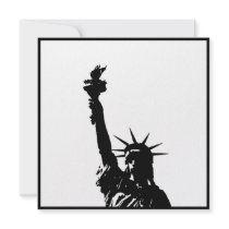 Black & White Statue of Liberty Silhouette Invites