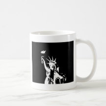 Black & White Statue of Liberty Silhouette Coffee Mugs