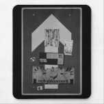 black & white "straight ahead" road sign mousepad