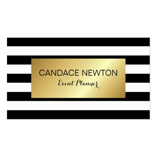 black and white stripe business cards