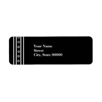 Black & White Striped Address label label
