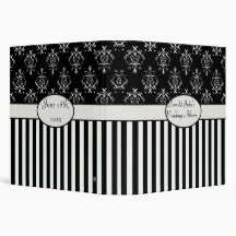 Black & White Striped Baroque Binders