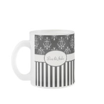 Black & White Striped Baroque Mug
