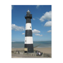 Black White Striped Lighthouse Postcard
