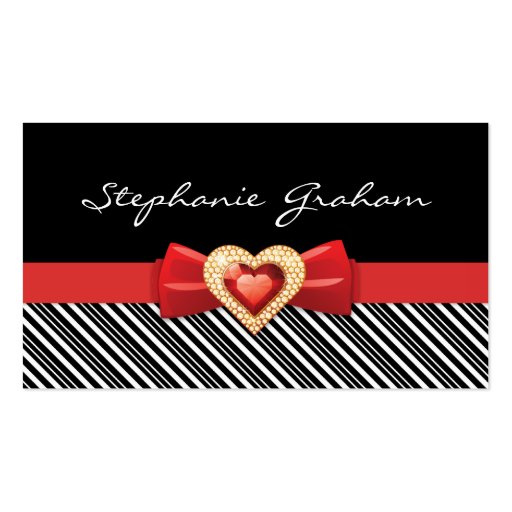 black and white stripe business cards