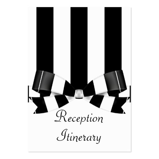 Black & White Striped Wedding Classic Business Card (front side)