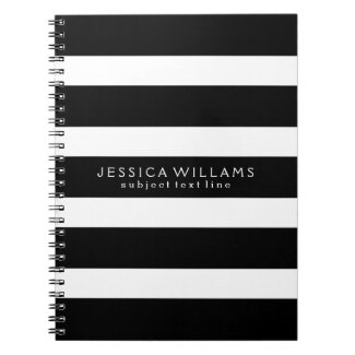 Black& White Stripes Custom Photo Notebook