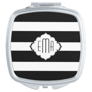 Black & White Stripes Geometric Pattern 2 Mirrors For Makeup