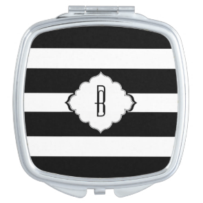 Black & White Stripes Geometric Pattern 2 Mirrors For Makeup Black & White Stripes Geometric Pattern 2 Mirrors For Makeup